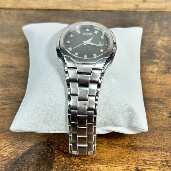 Citizen Eco-Drive Diamond Dial Watch Stainless Gray BM6010-55G - Picture 4 of 15